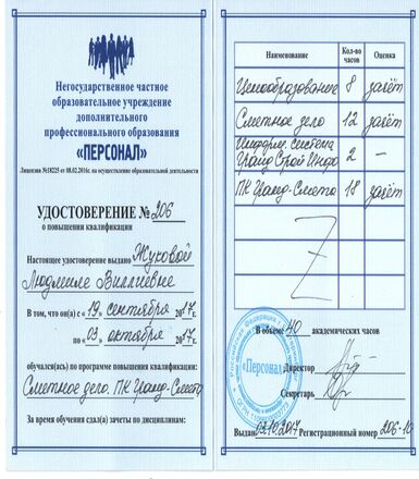 Удостоверение о повышении квалификации